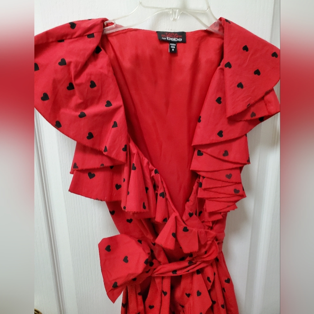 Bebe Ruffled Heart Dress in Medium